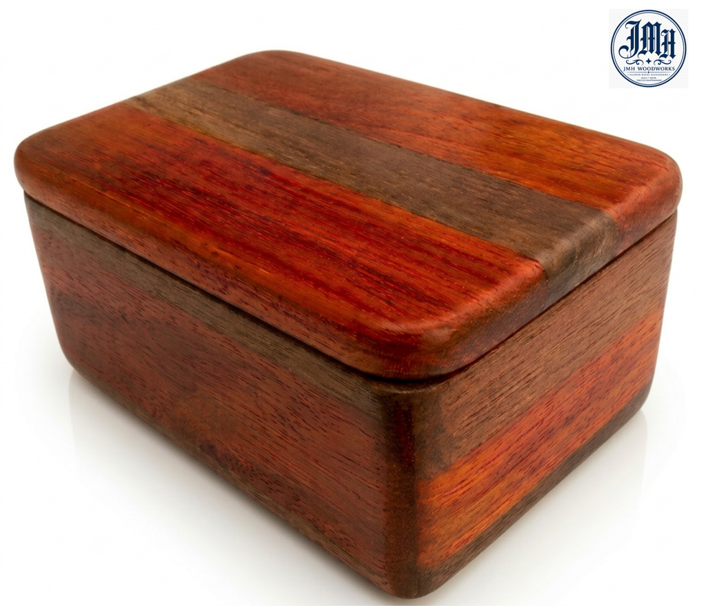 JMH's Handcrafted Teak, Rosewood, and Mahogany Keepsake Box