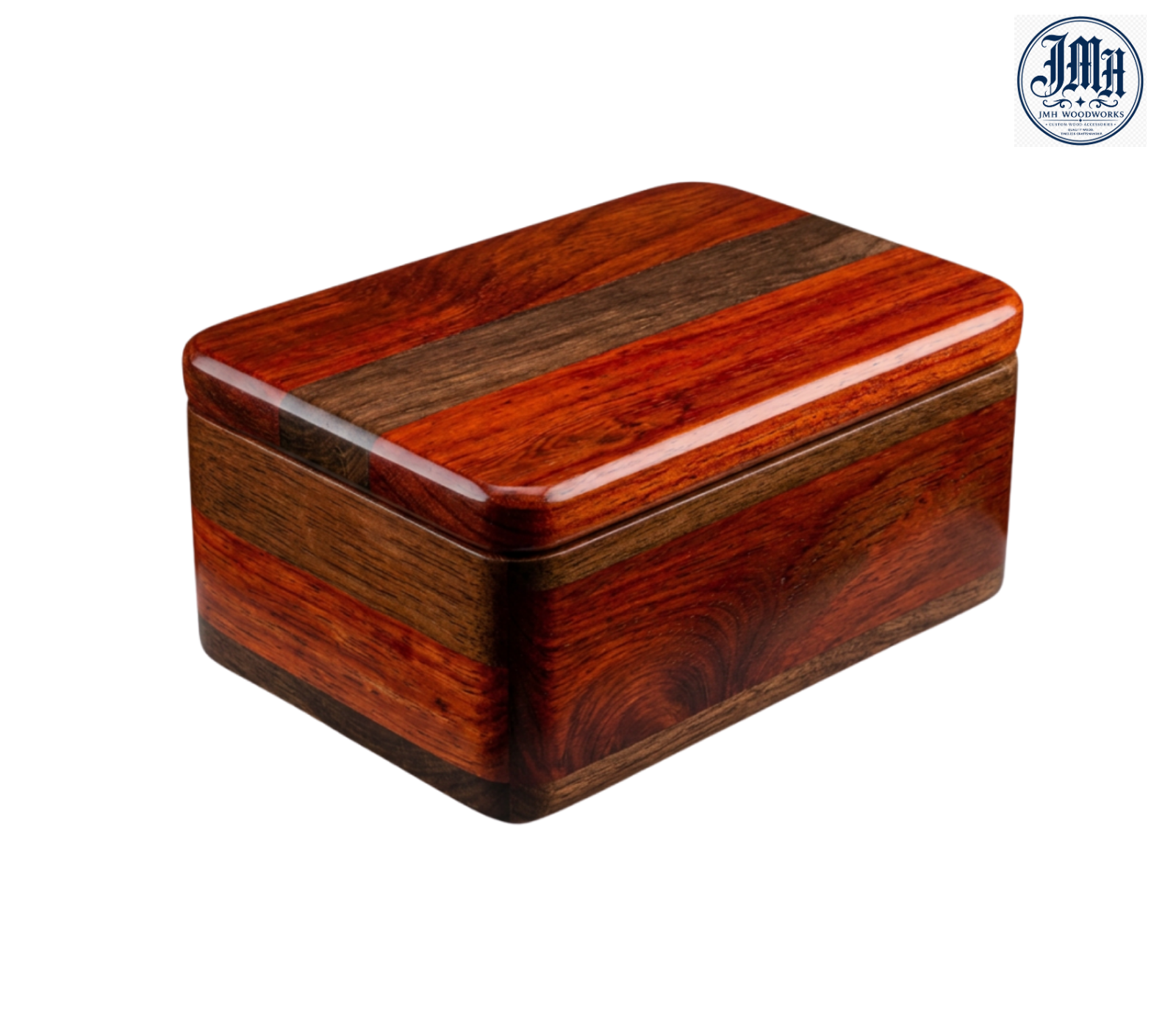JMH's Handcrafted Teak, Rosewood, and Mahogany Keepsake Box