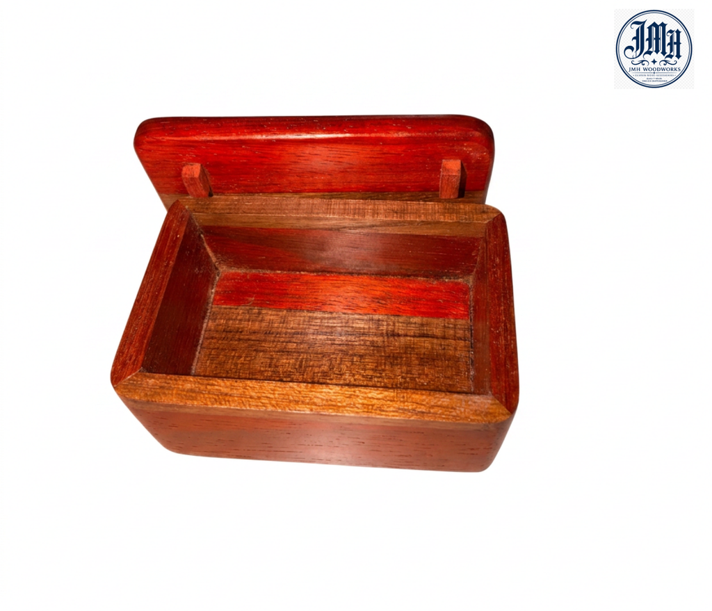 JMH's Handcrafted Teak, Rosewood, and Mahogany Keepsake Box